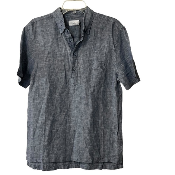 NWT Onia Men's Josh Linen Cotton Chambray Shirt w/ Pocket S New - Picture 6 of 12